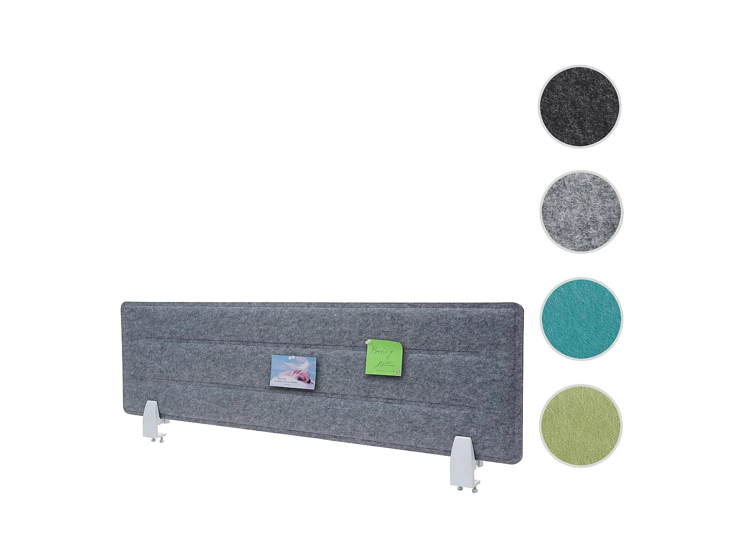 Partição de mesa MCW-G76,  100x30cm cinzento