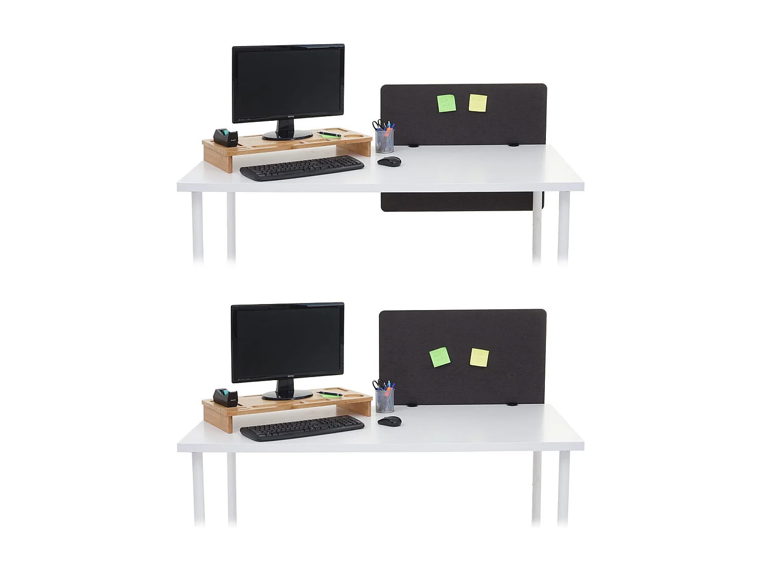 Tabique acústico de sobremesa MCW-G75,  60x75cm marrón-gris