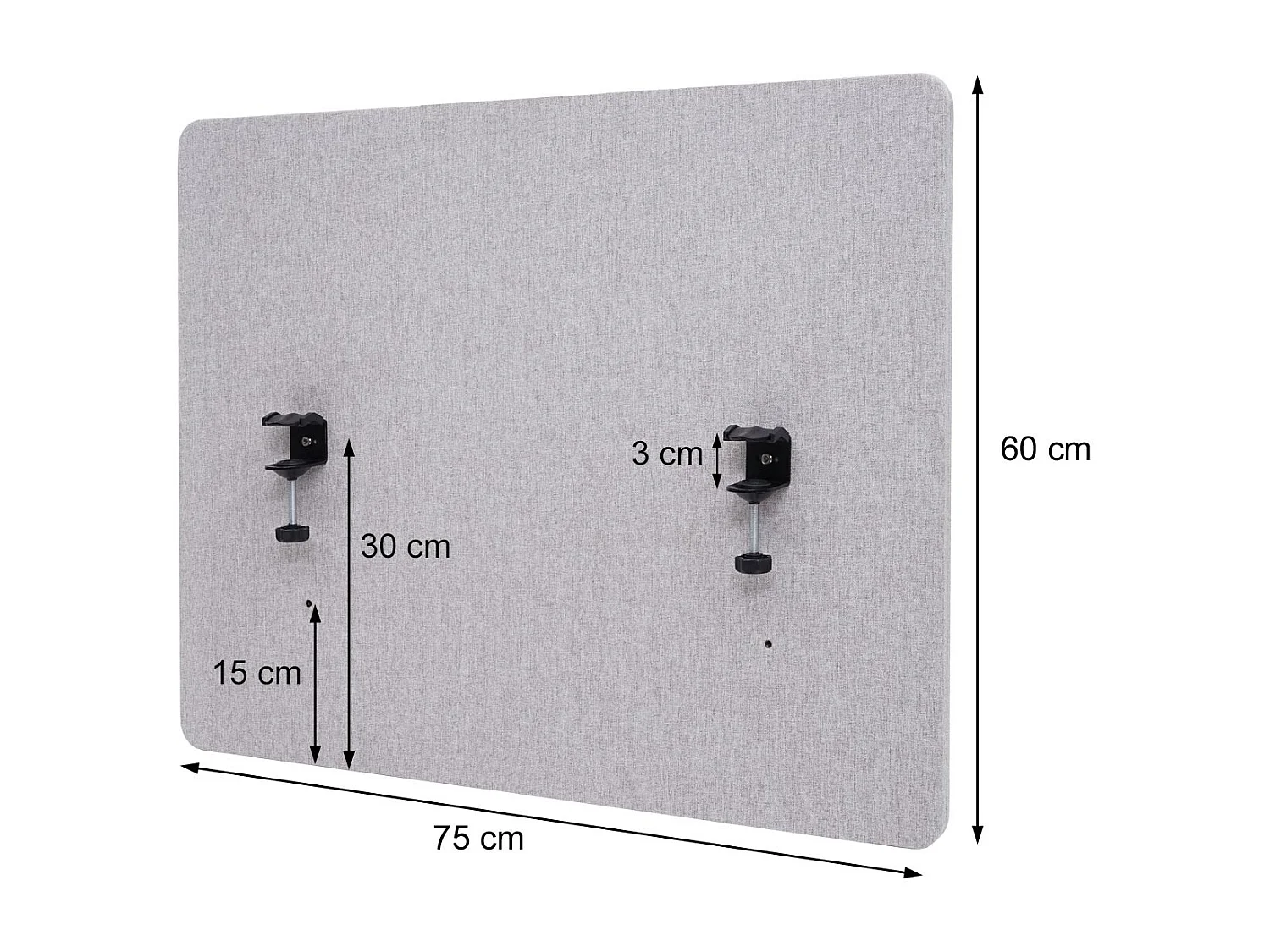 Tabique acústico de sobremesa MCW-G75,  60x75cm marrón-gris
