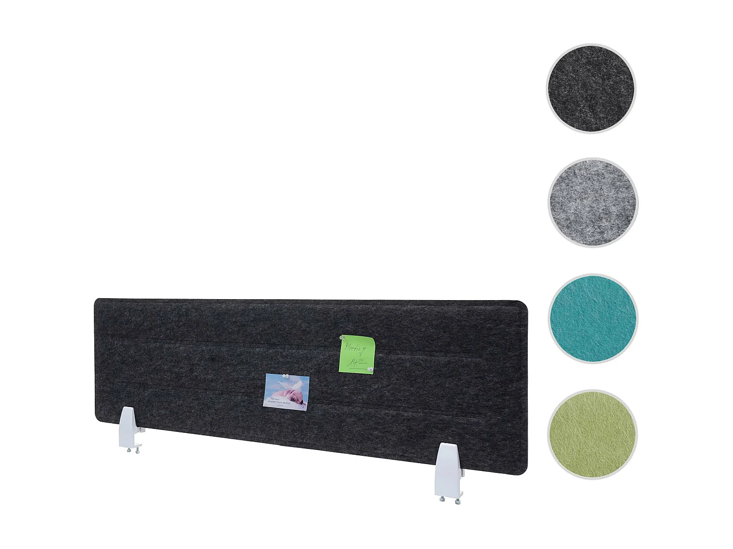 Cloison de bureau MCW-G76,  100x30cm noir