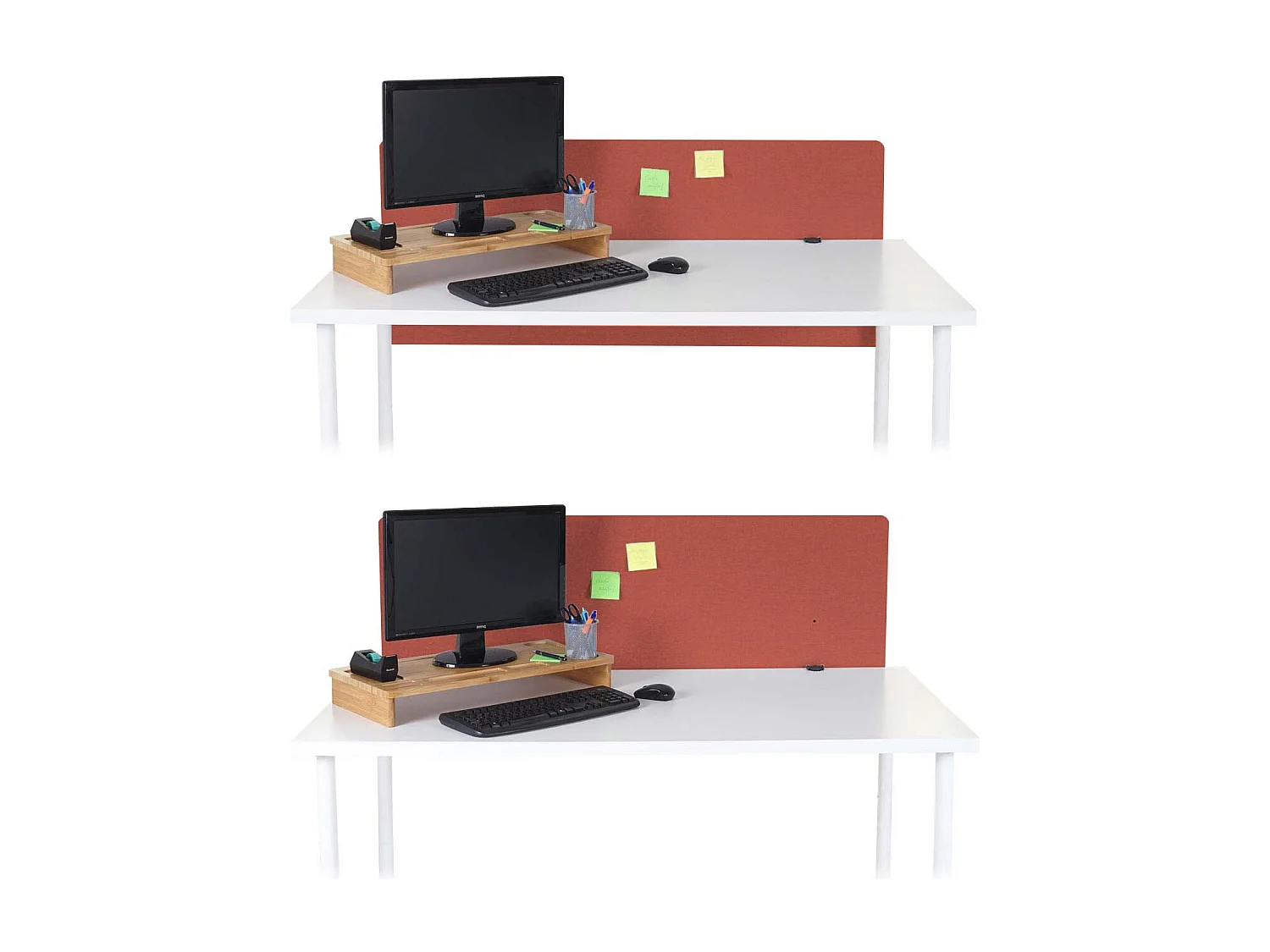 Akoestische bureauscherm MCW-G75,  60x140cm bruin