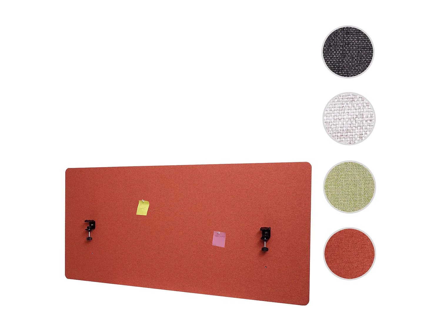 Akoestische bureauscherm MCW-G75,  60x140cm bruin