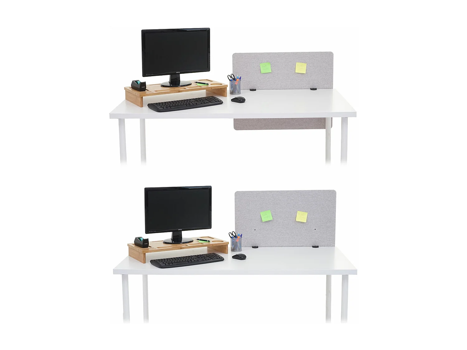 Cloison acoustique de bureau MCW-G75,  75x60cm,gris