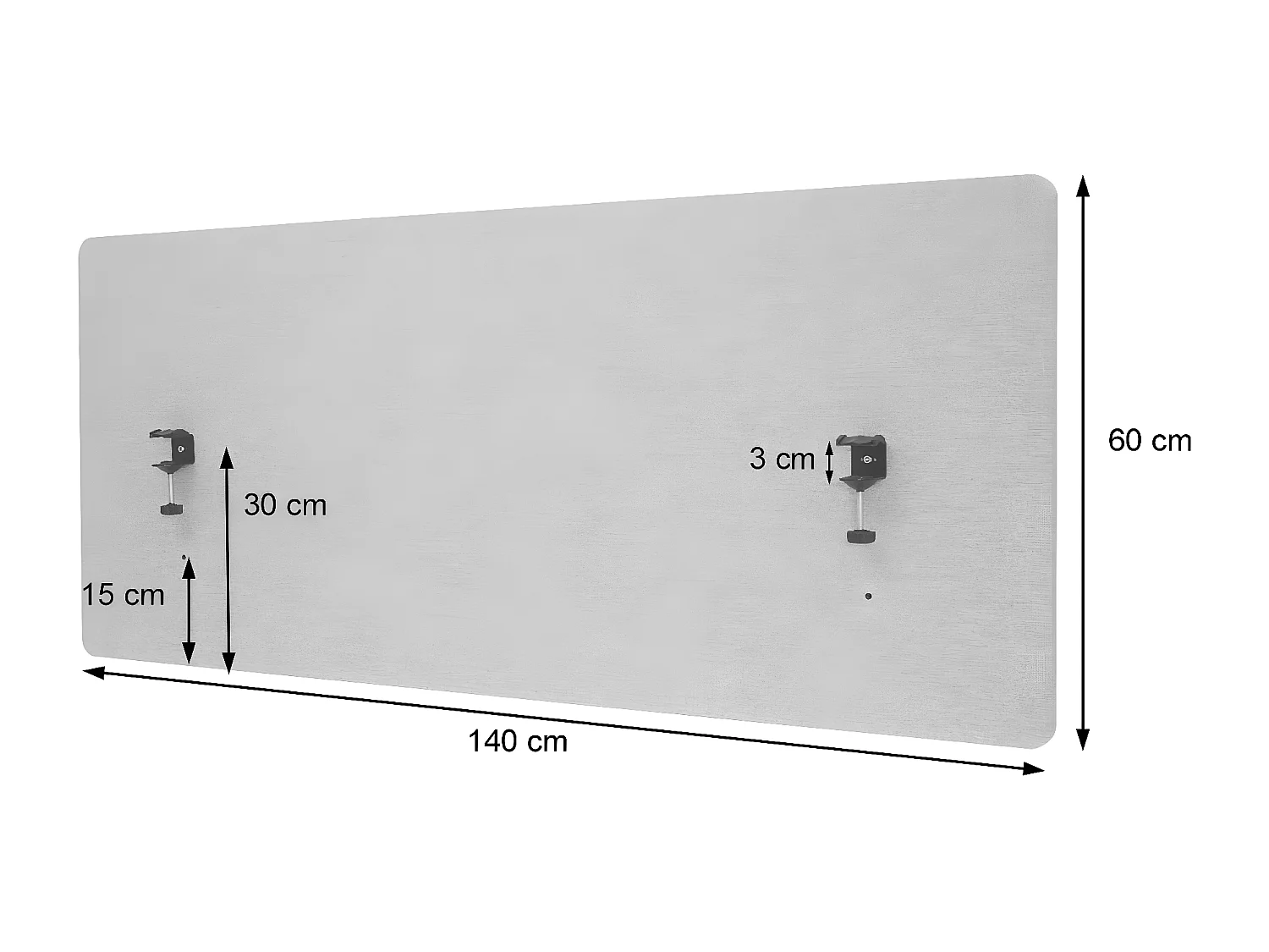 Tabique acústico de sobremesa MCW-G75,  60x140cm marrón-gris
