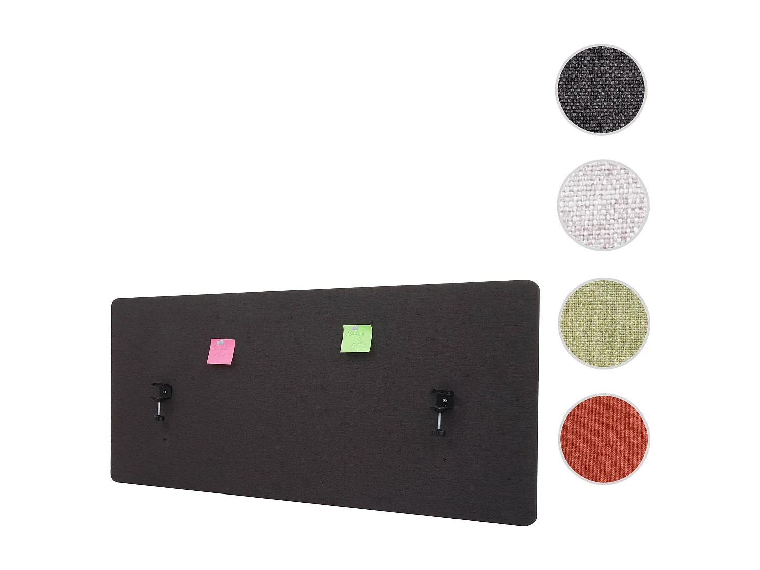 Tabique acústico de sobremesa MCW-G75,  60x140cm marrón-gris