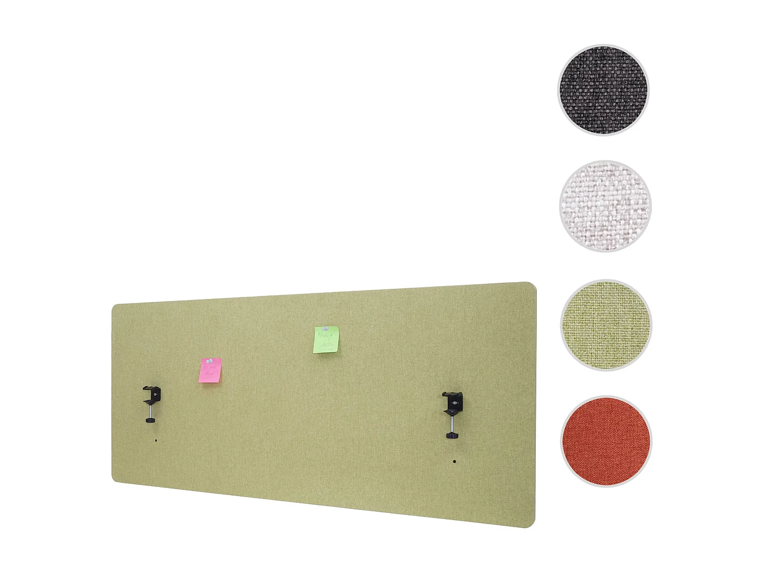 Cloison acoustique de bureau MCW-G75,  140x60cm, vert