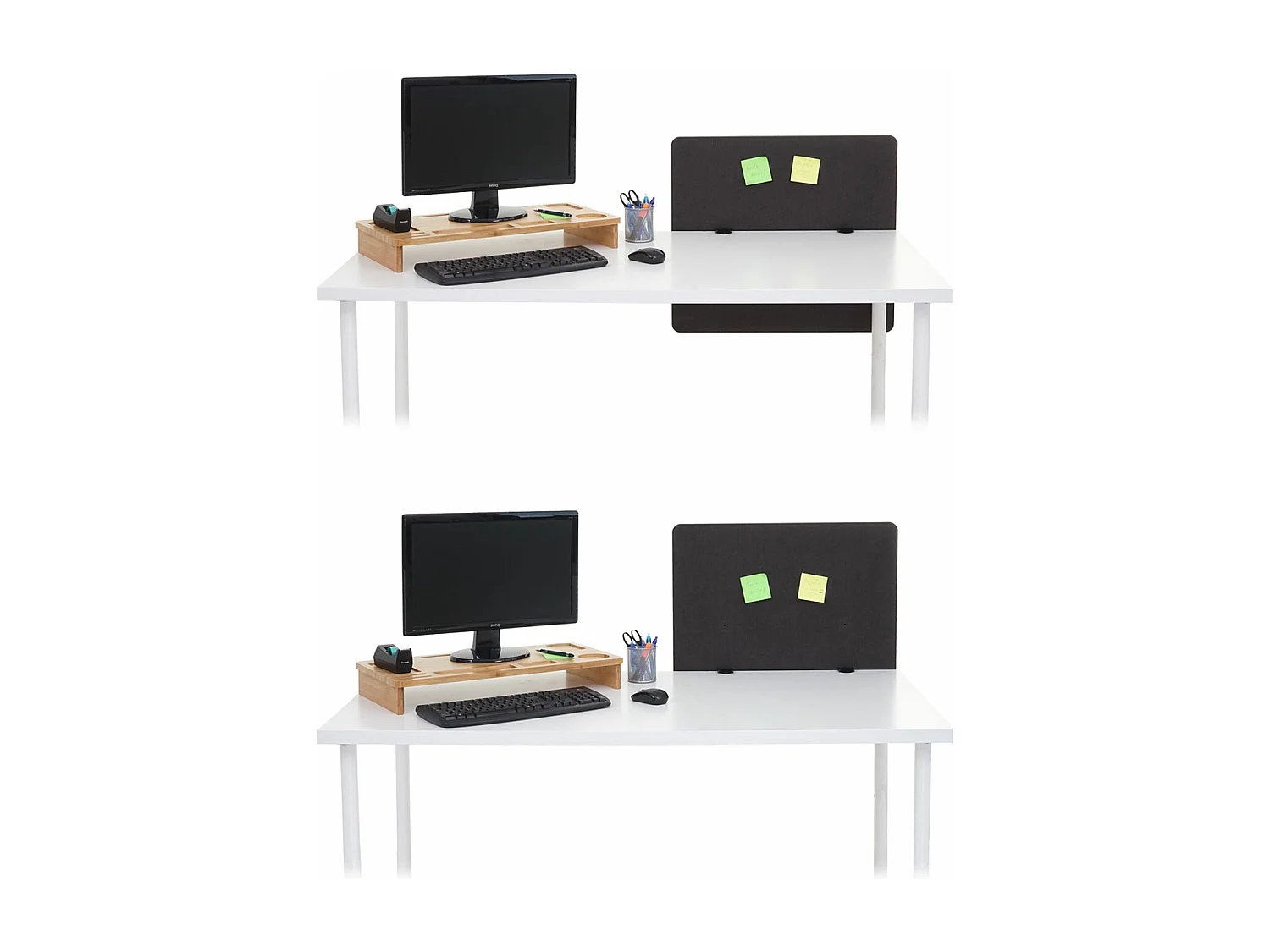 Cloison acoustique de bureau MCW-G75,  65x60cm,marron-gris