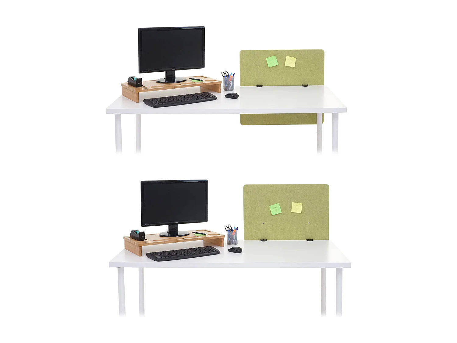 Cloison acoustique de bureau MCW-G75,  65x60cm, vert