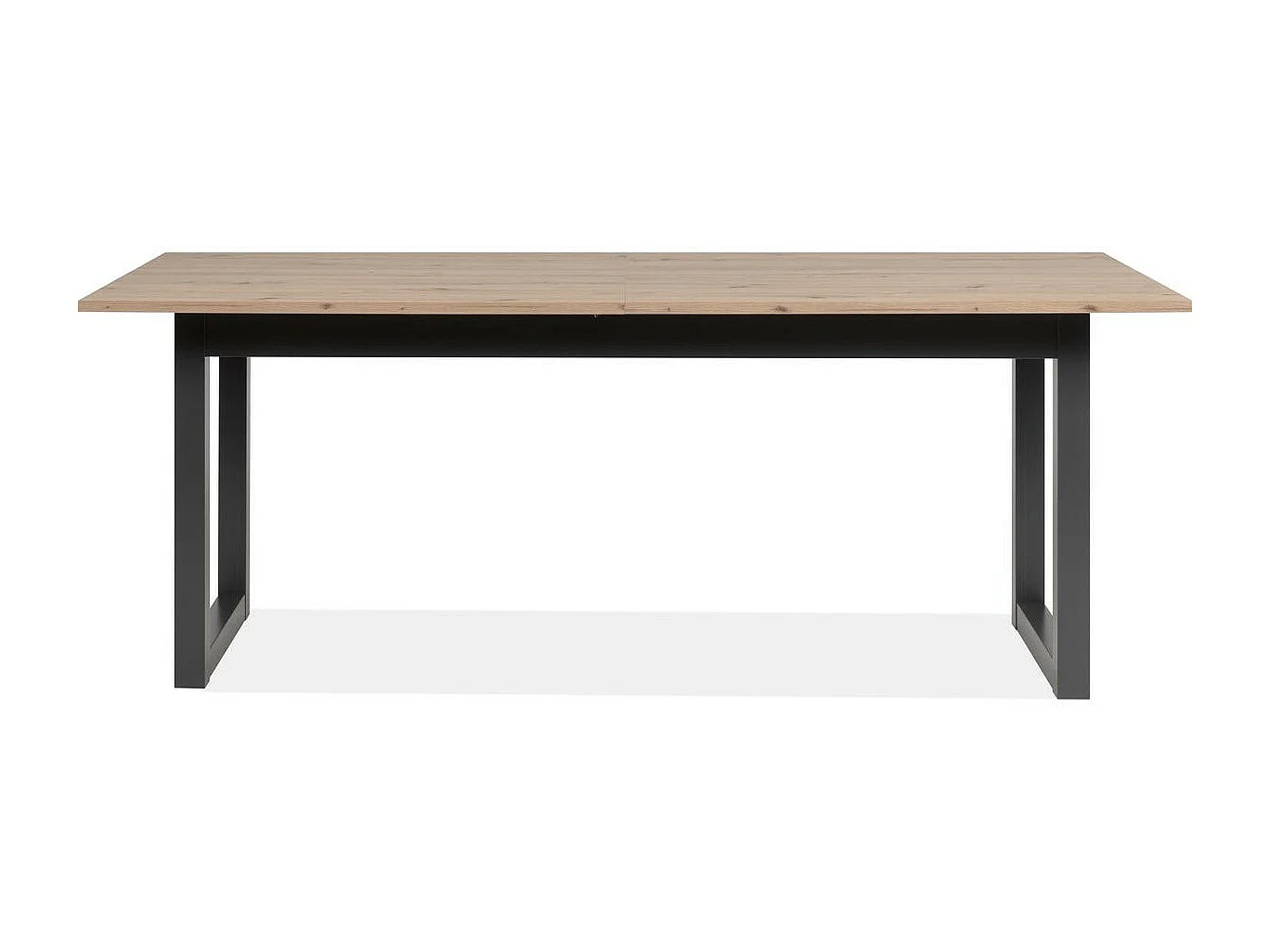 Table à manger extensible 8 à 10 personnes effet chêne et anthracite 200/240 cm - Nora