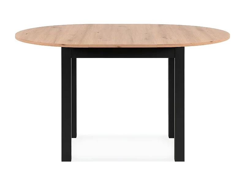 Table à manger ronde extensible 4 à 6 personnes effet chêne et noir 100 ...