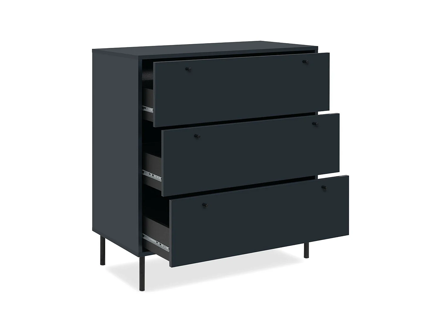 Commode 3 tiroirs bleu marine 80 cm - Agata