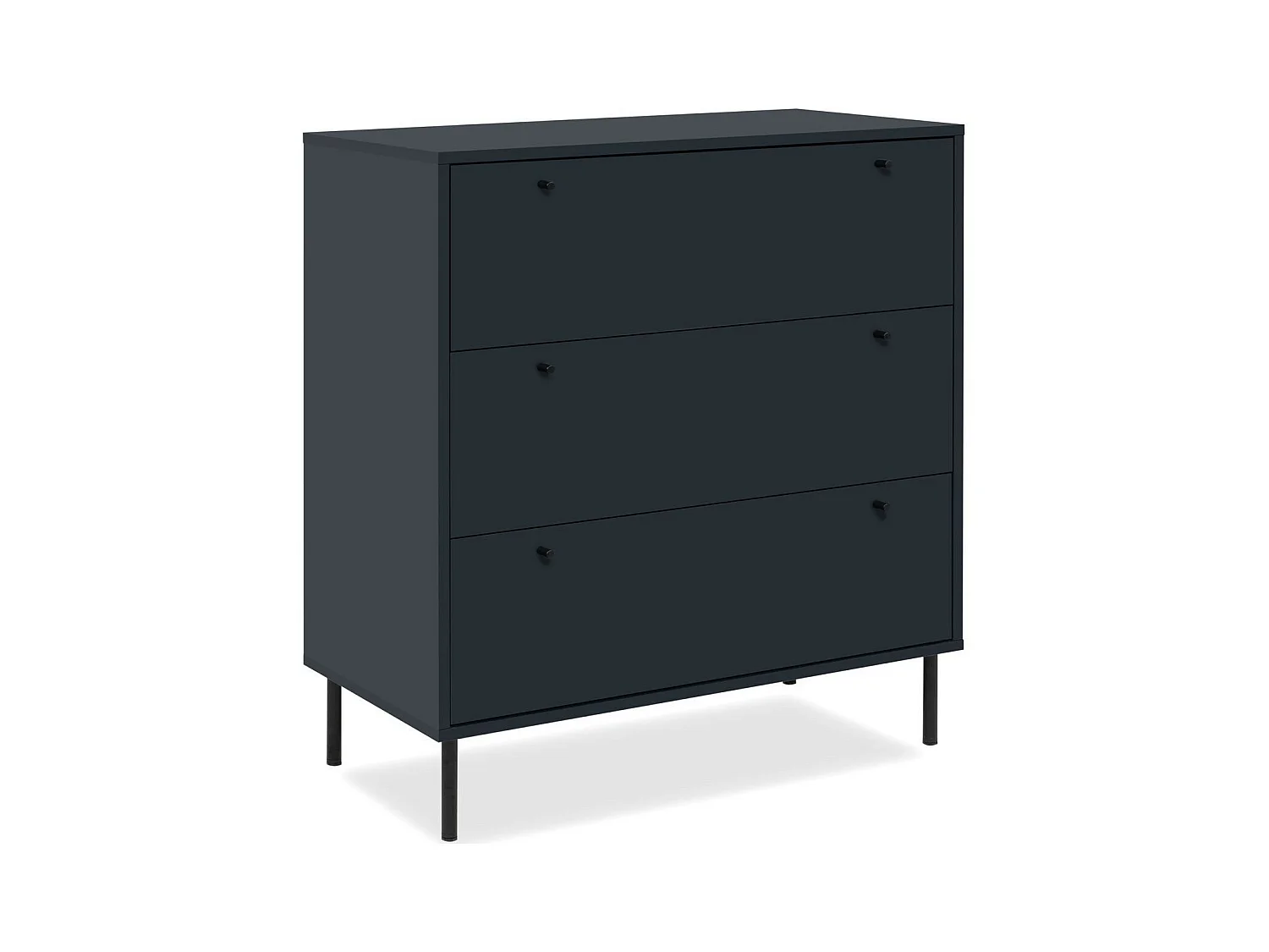 Commode 3 tiroirs bleu marine 80 cm - Agata