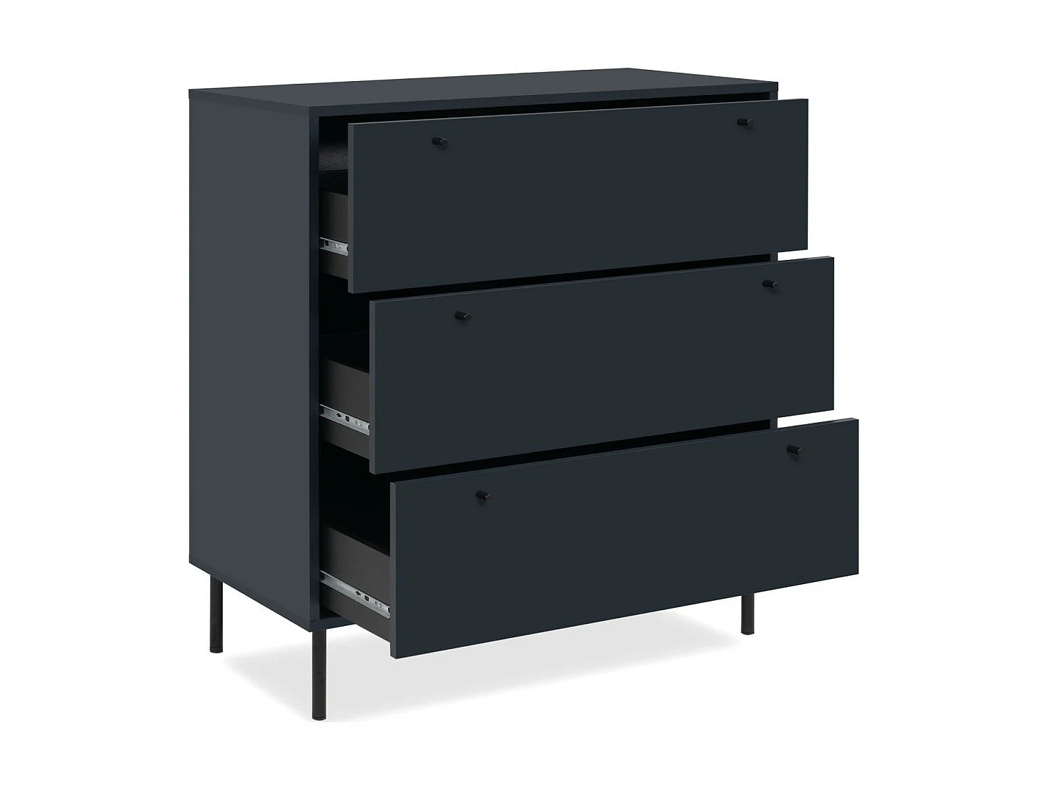 Commode 3 tiroirs bleu marine 80 cm - Agata