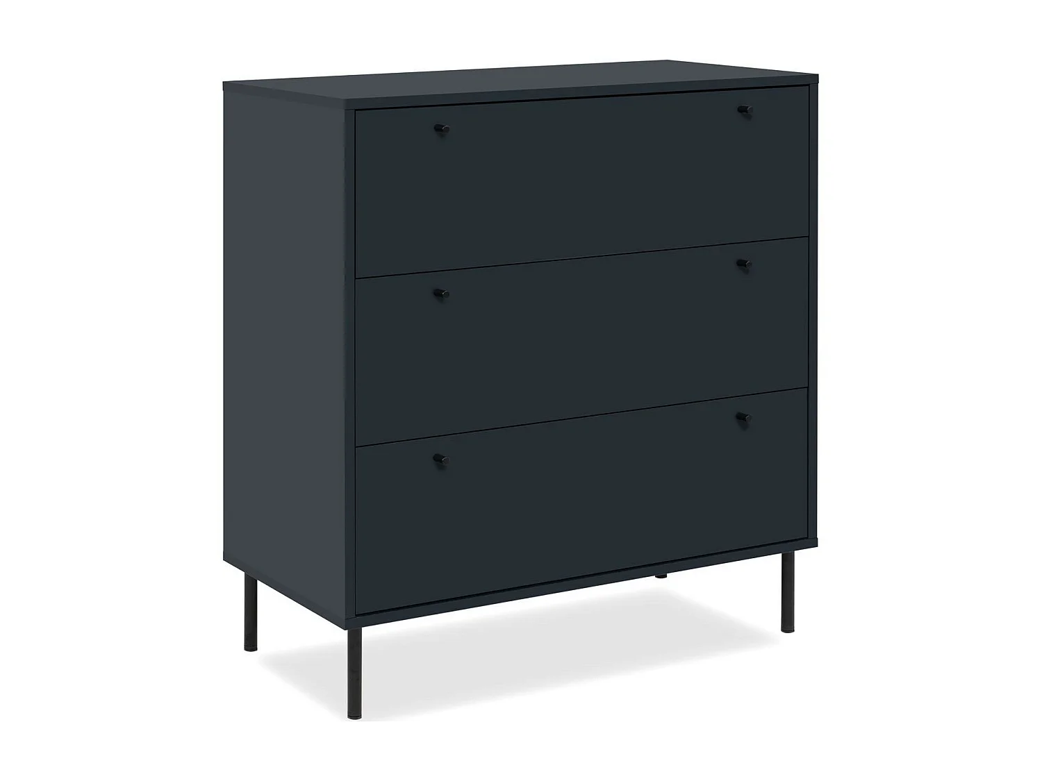 Commode 3 tiroirs bleu marine 80 cm - Agata