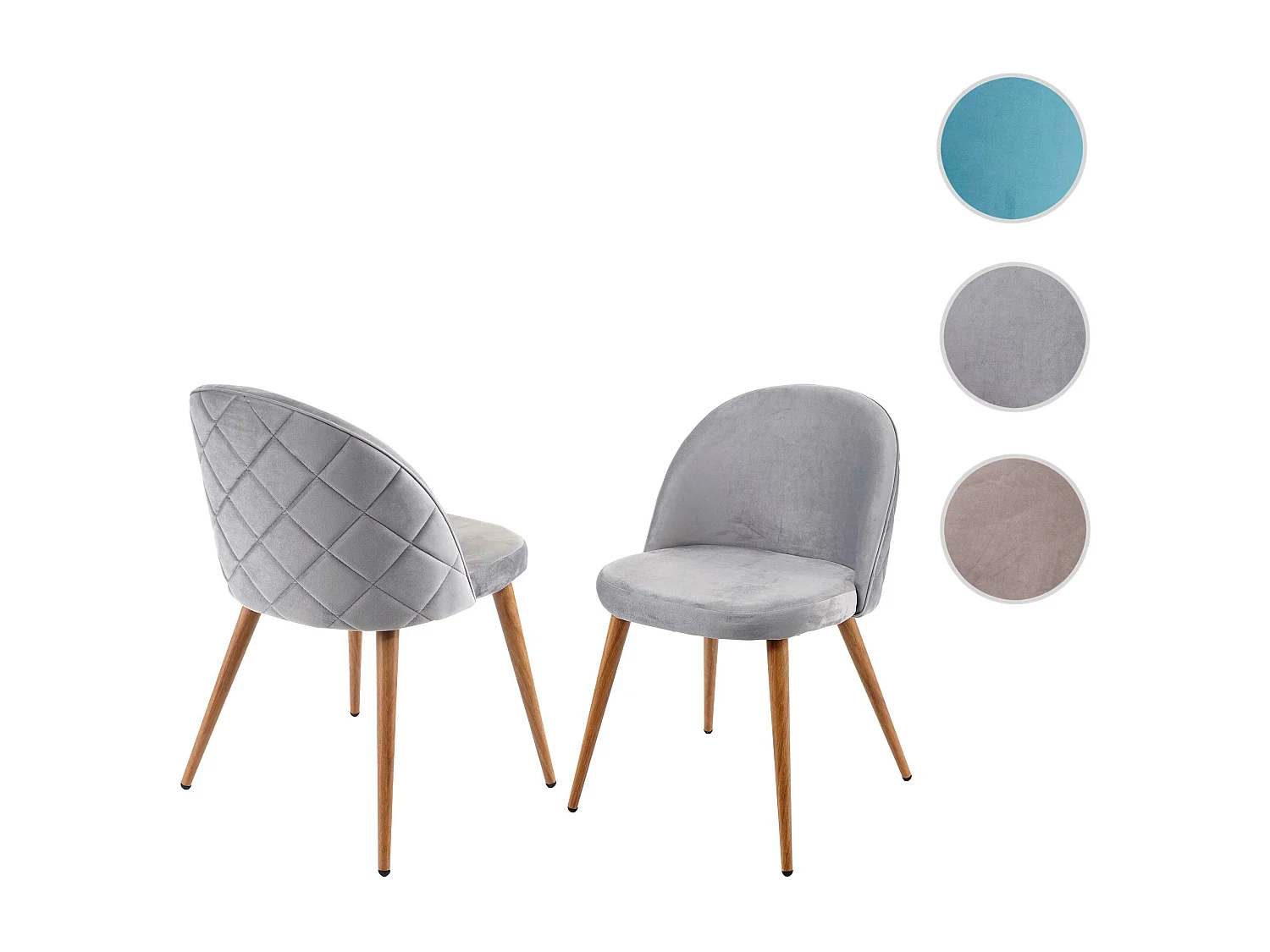 Eetkamerstoel MCW-D53 (set van 2),  lichtgrijs