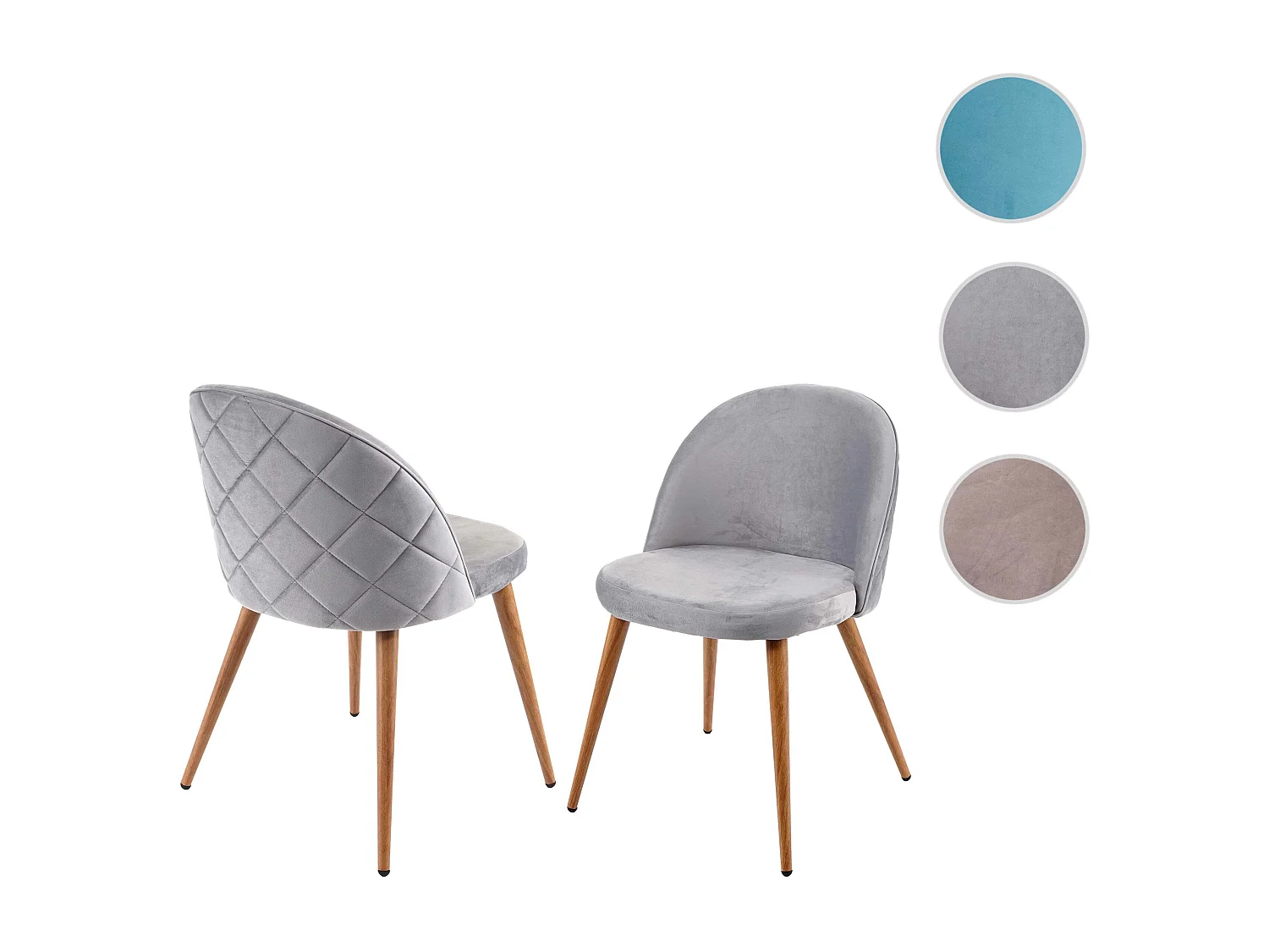 Eetkamerstoel MCW-D53 (set van 2),  lichtgrijs