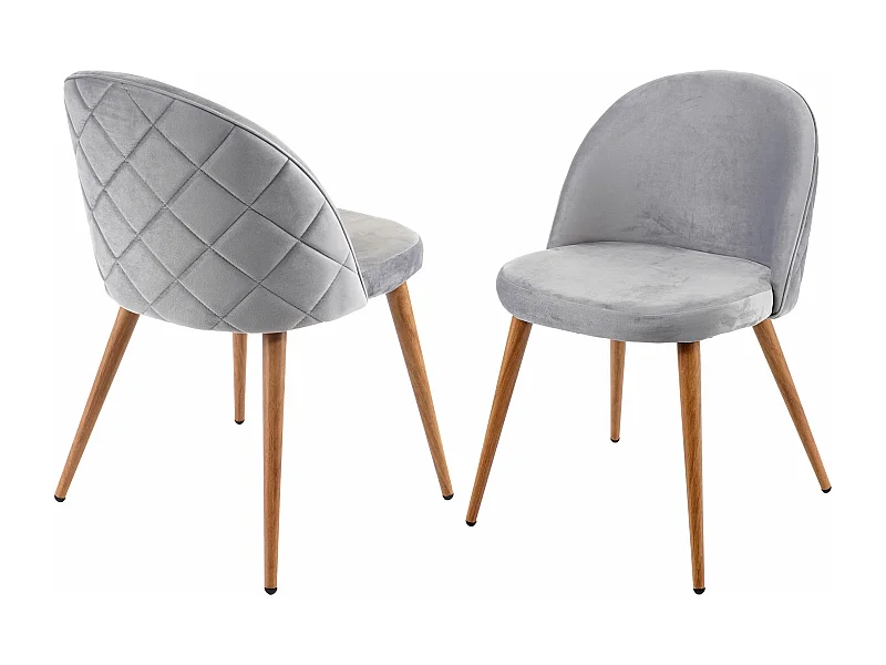 Chaise de salle à manger MCW-D53 (lot de 2),  gris clair