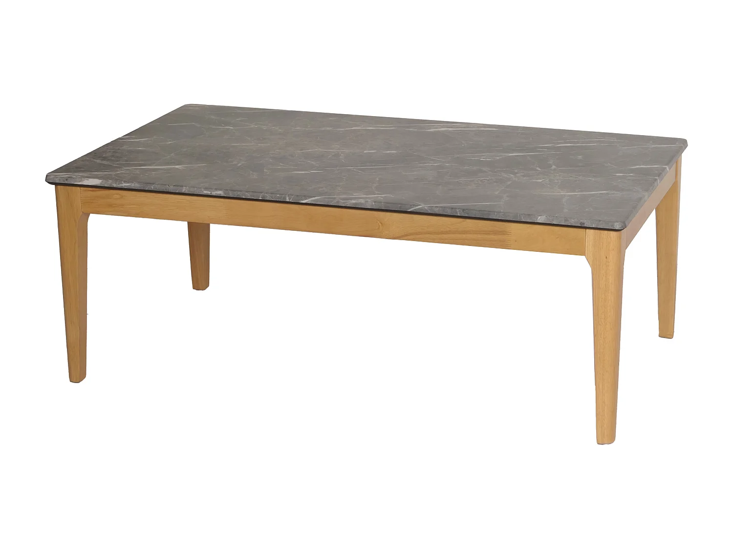 Tavolino salotto divano soggiorno MCW-M55 46x120x70cm laminato HPL legno chiaro effetto marmo