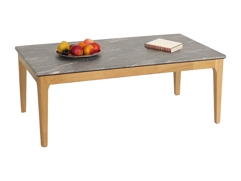 Tavolino salotto divano soggiorno MCW-M55 46x120x70cm laminato HPL legno chiaro effetto marmo