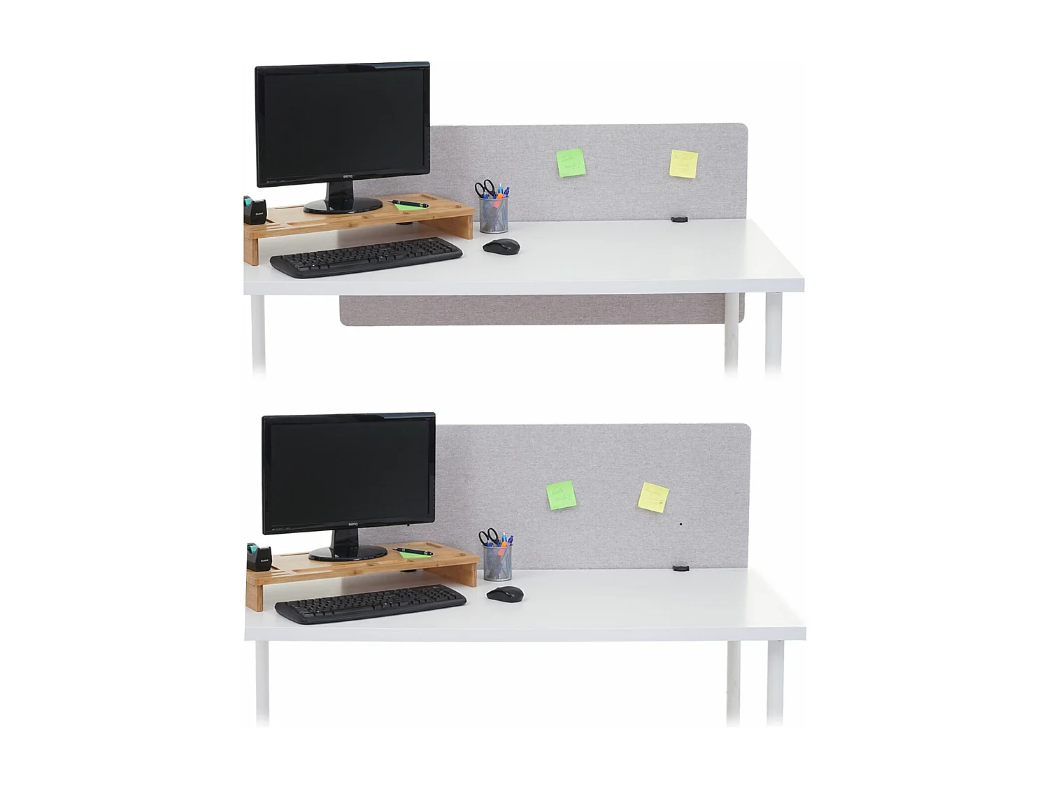 Cloison acoustique de bureau MCW-G75,  120x60cm, gris