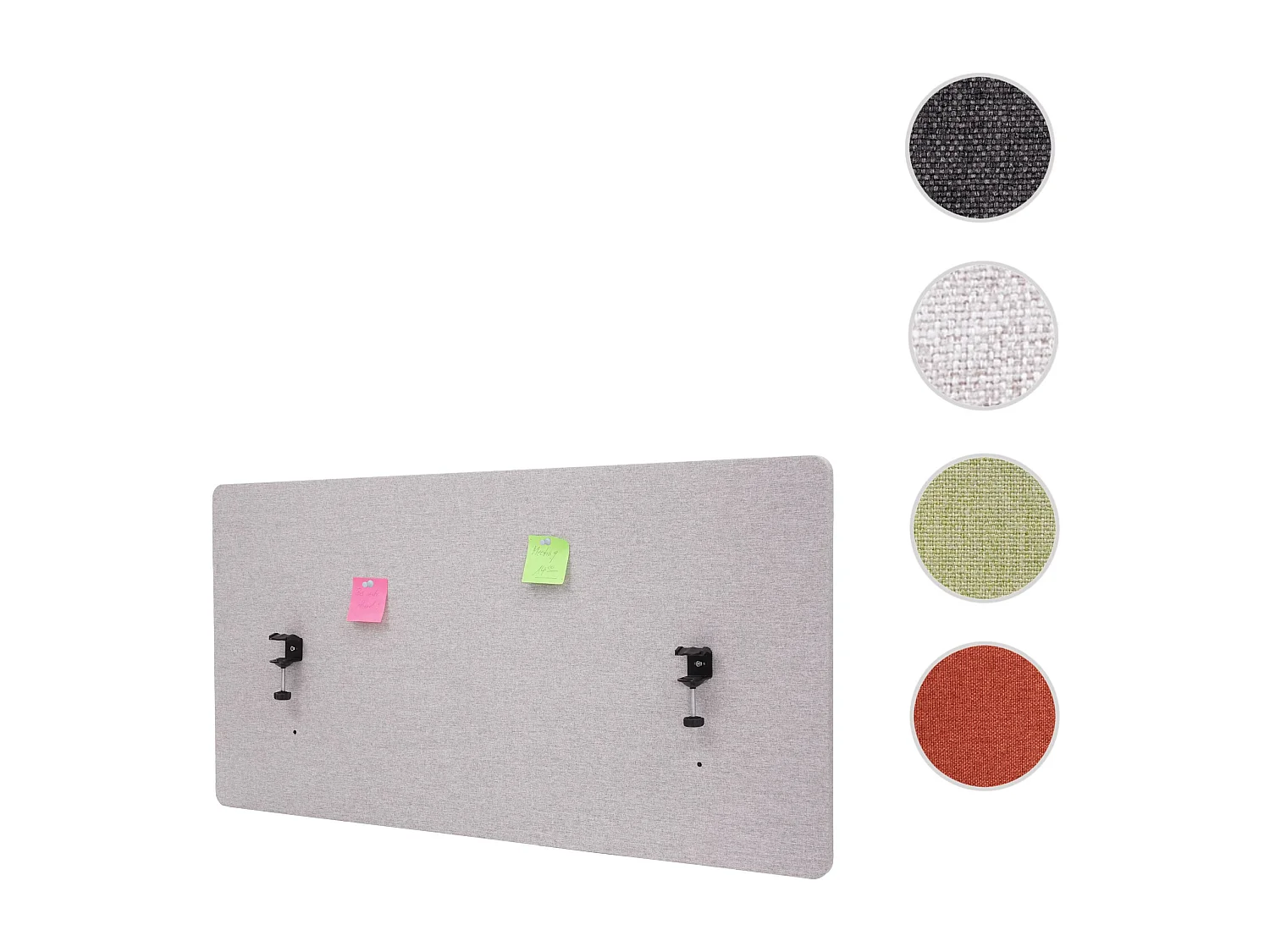 Cloison acoustique de bureau MCW-G75,  120x60cm, gris