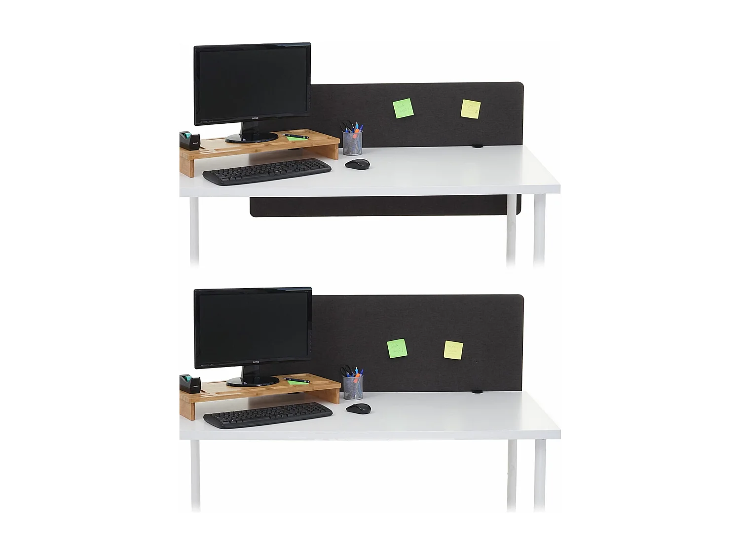 Cloison acoustique de bureau MCW-G75,  120x60cm, marron-gris