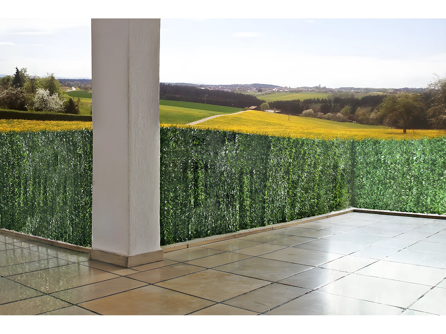 Privacyscherm balkon N77 II blad,  500x100cm licht spar