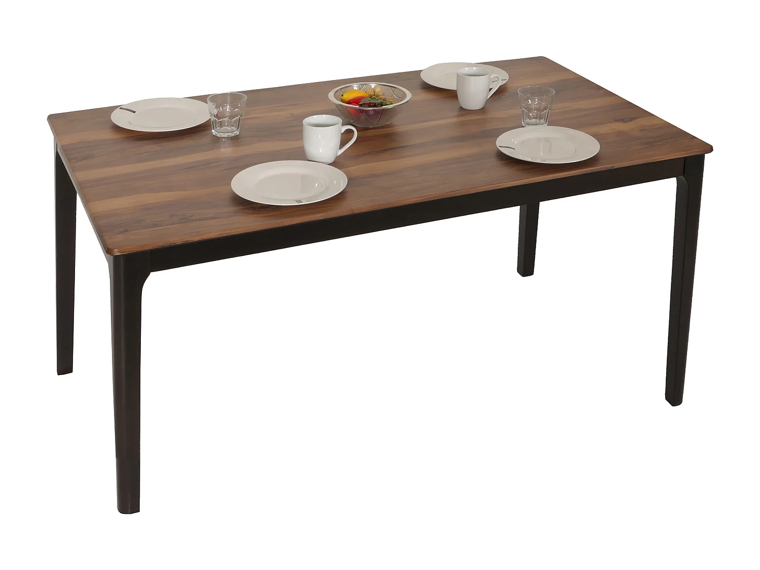 Tavolo pranzo salotto soggiorno MCW-M55 76x135x80cm laminato HPL legno scuro effetto palissandro