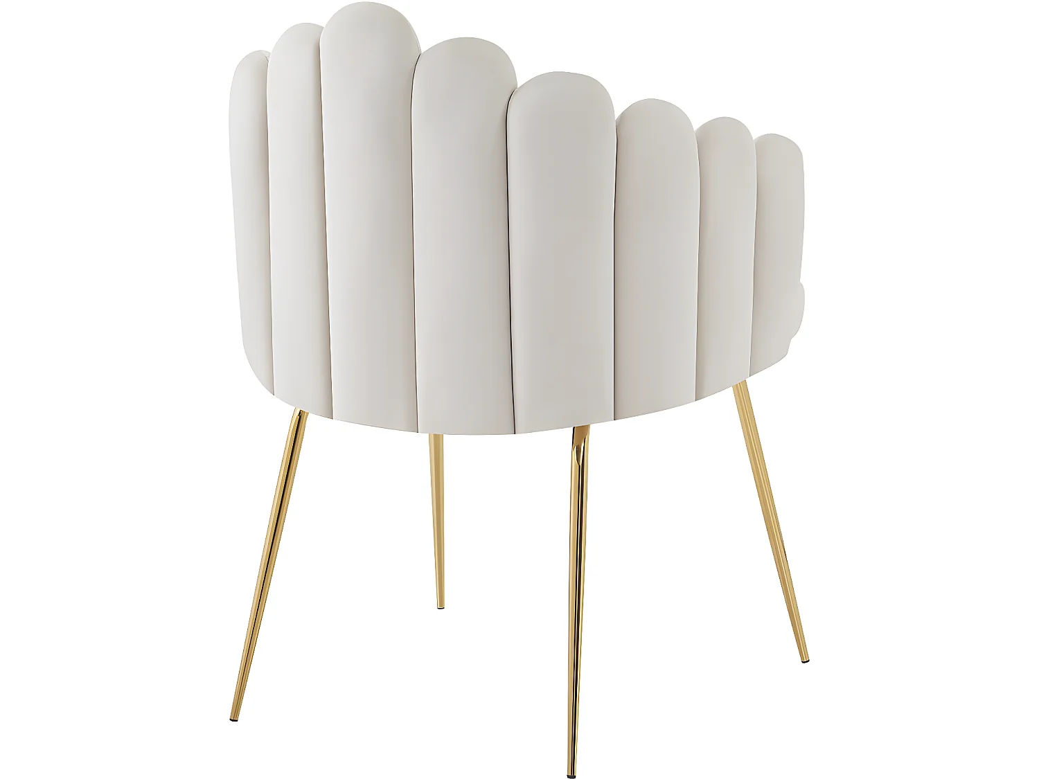 Lot de 2 chaises de salle à manger en velours "Alma" - Beige