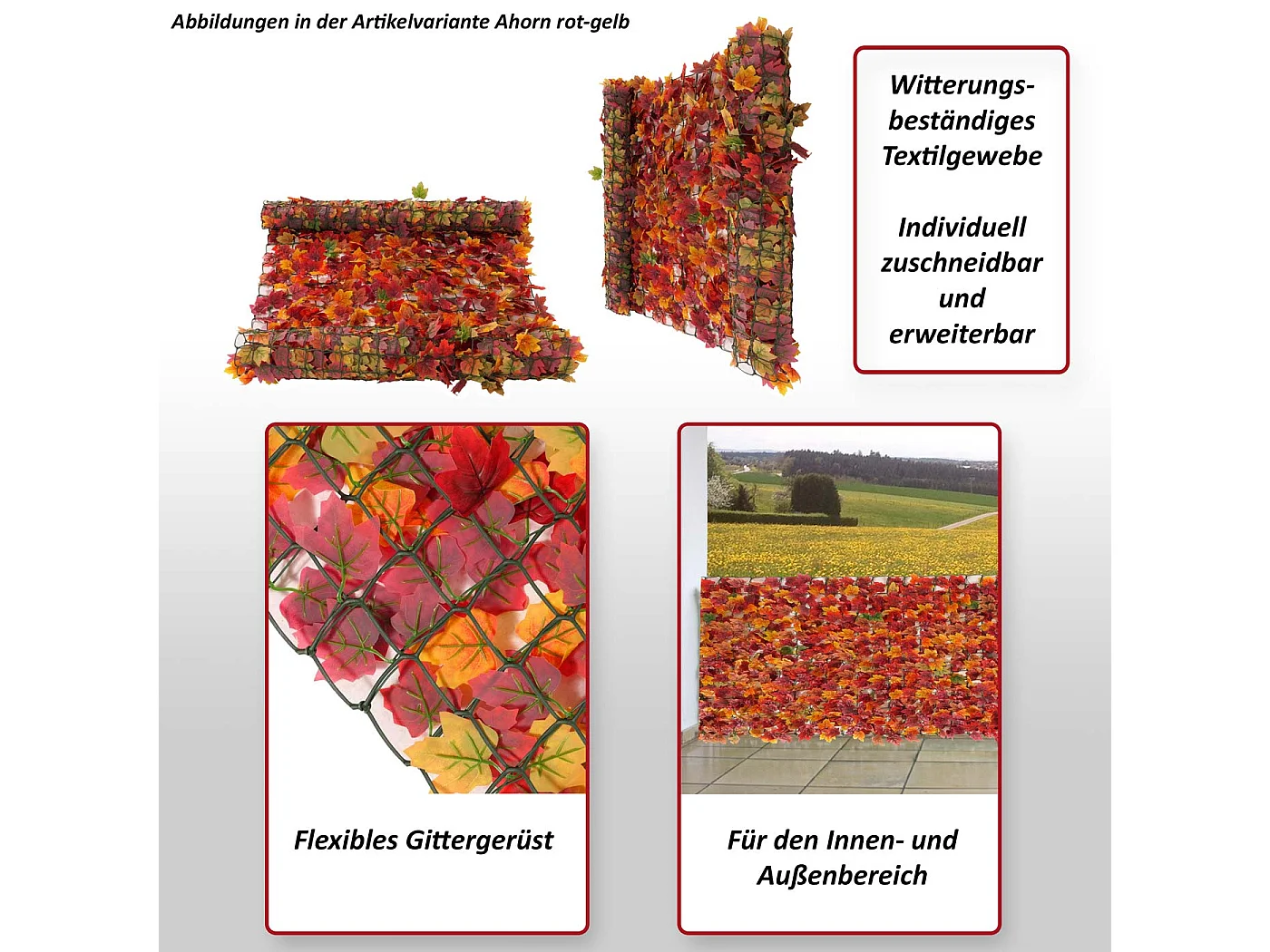 Siepe artificiale privacy balcone giardino rete decorativo N77 poliestere chiaro 300x150cm