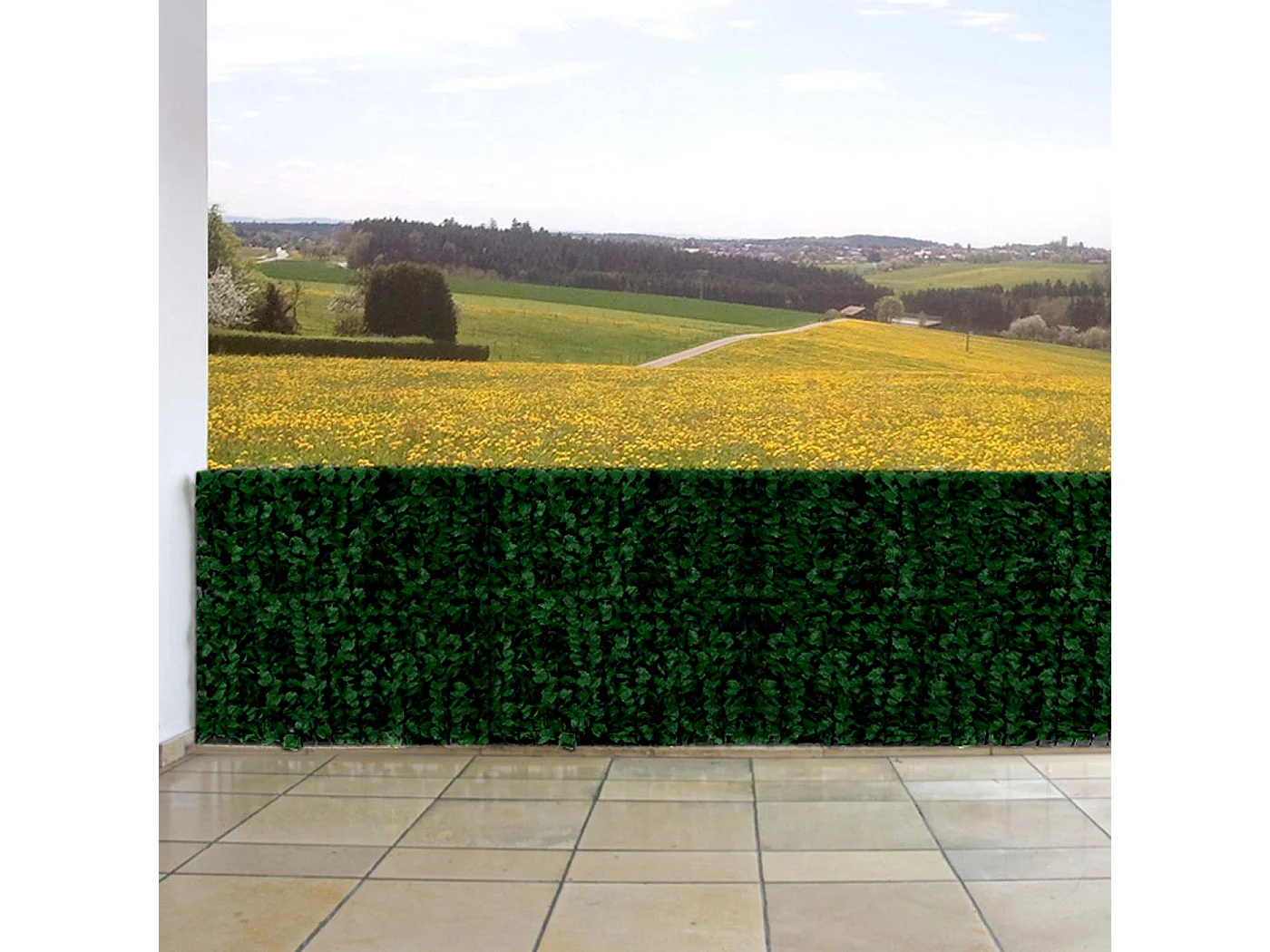 Siepe artificiale privacy balcone giardino rete decorativo N77 poliestere scuro 500x150cm