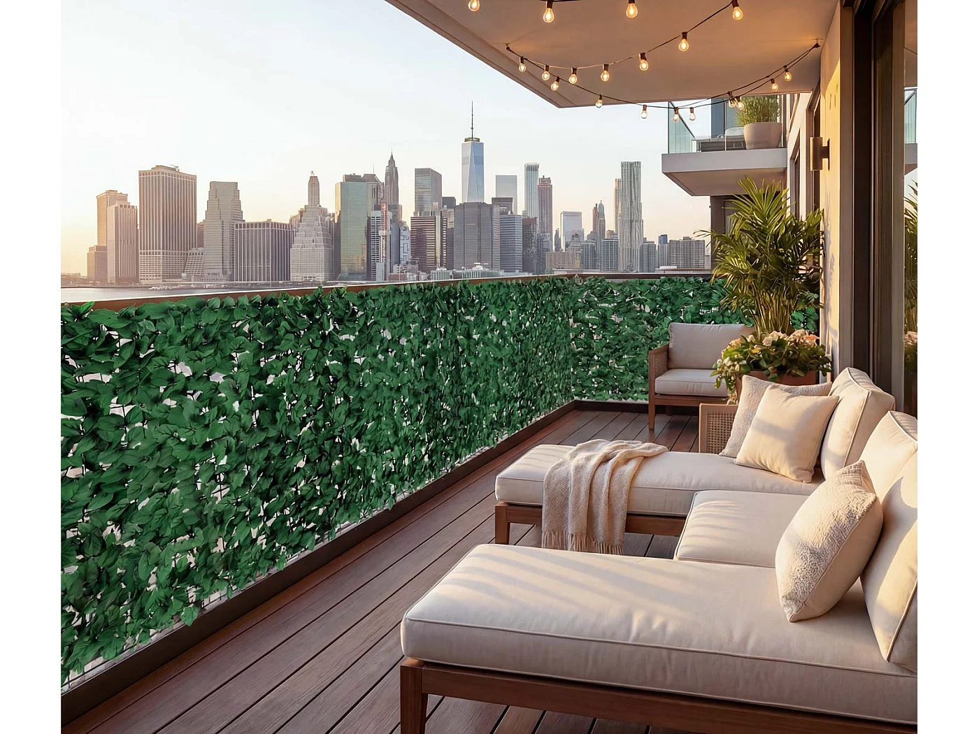 Siepe artificiale privacy balcone giardino rete decorativo N77 poliestere scuro 300x150cm