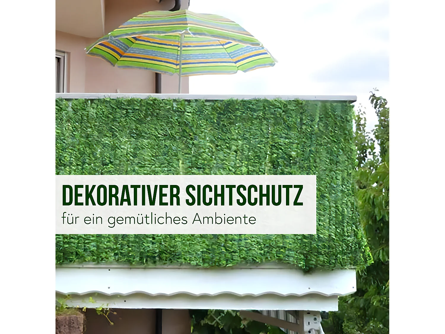 Siepe artificiale privacy balcone giardino rete decorativo N77 poliestere chiaro 300x100cm