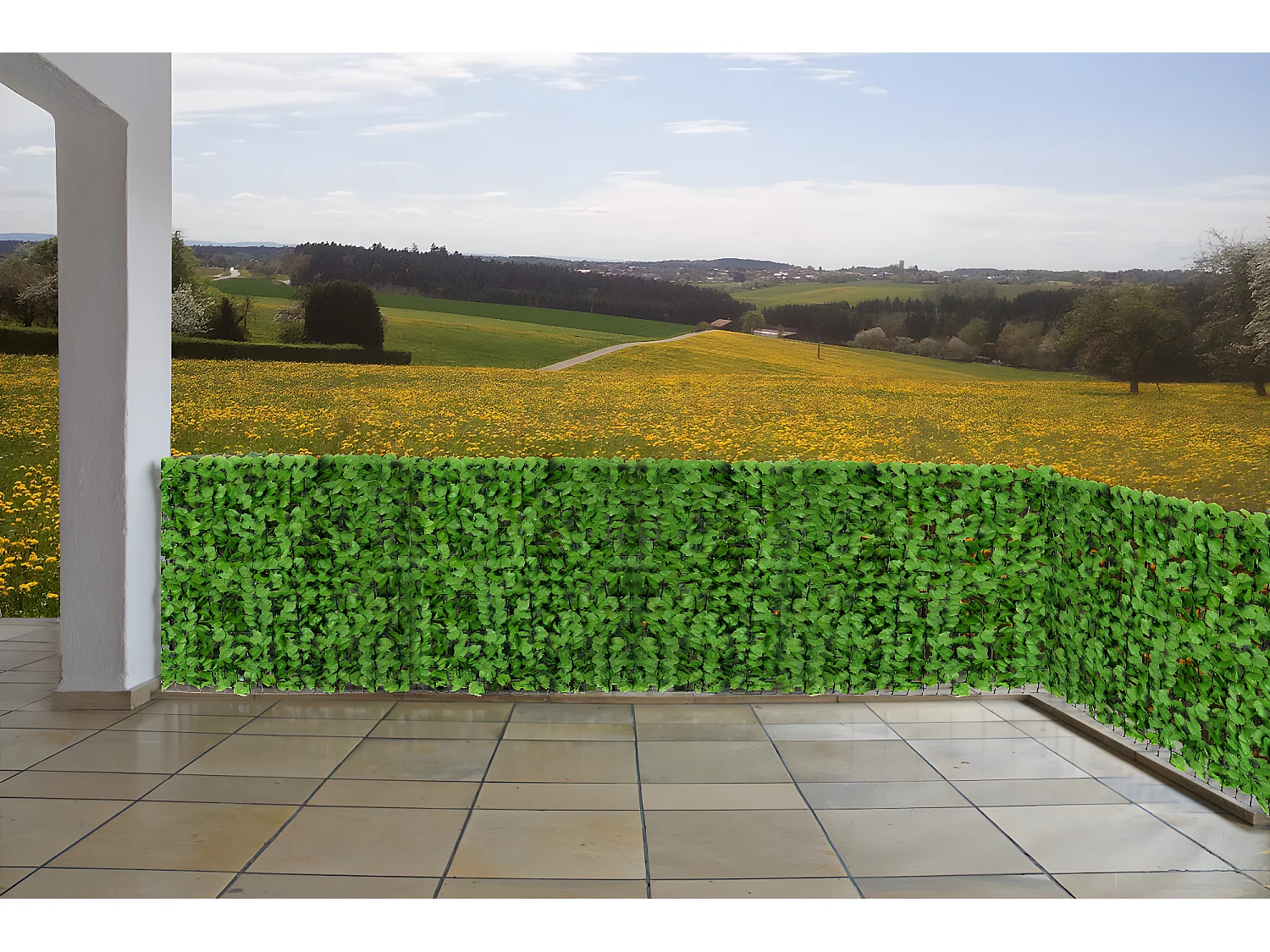 Pare-vue de balcon N77 300x150cm feuille,  300x100cm feuilles clair