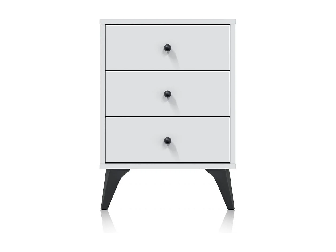 Mesita noche Iconic Blanco Artik (Blanco Mate) - Negro