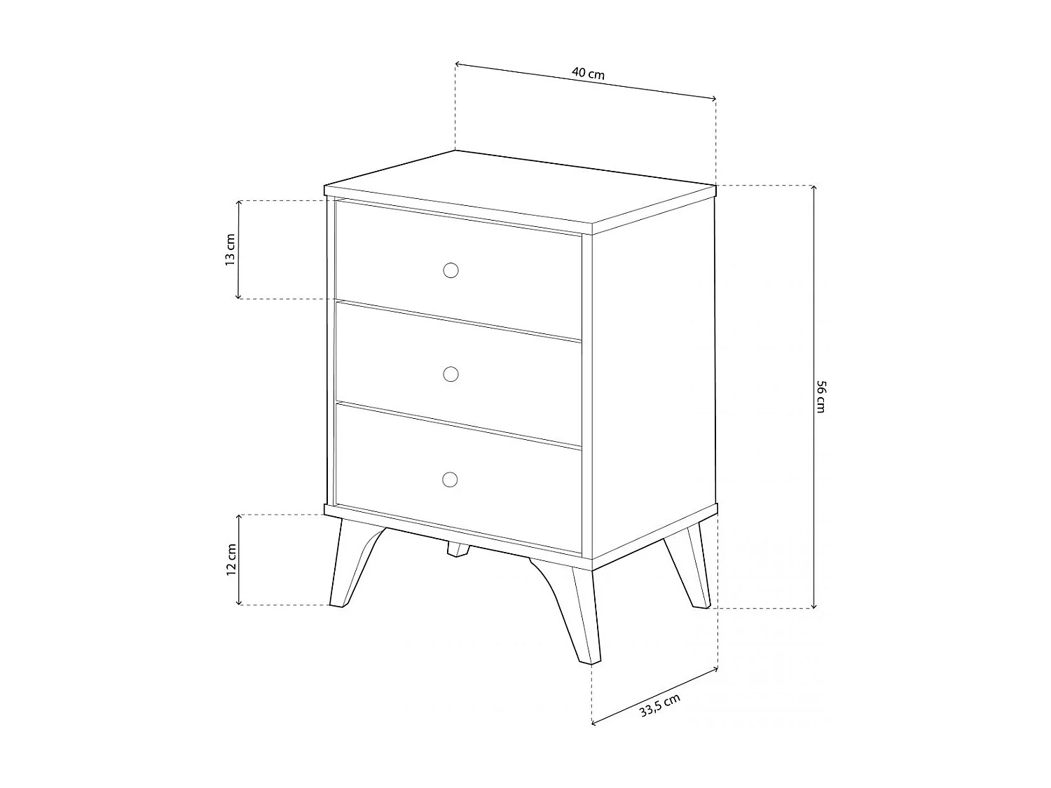 Mesita noche Iconic Blanco Artik (Blanco Mate) - Negro