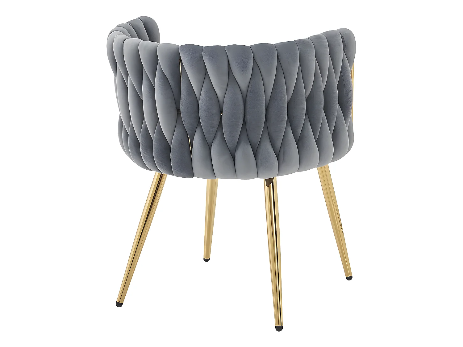 Stühle aus Samt mit Flechtung 2er-Set "Isa" - Grau