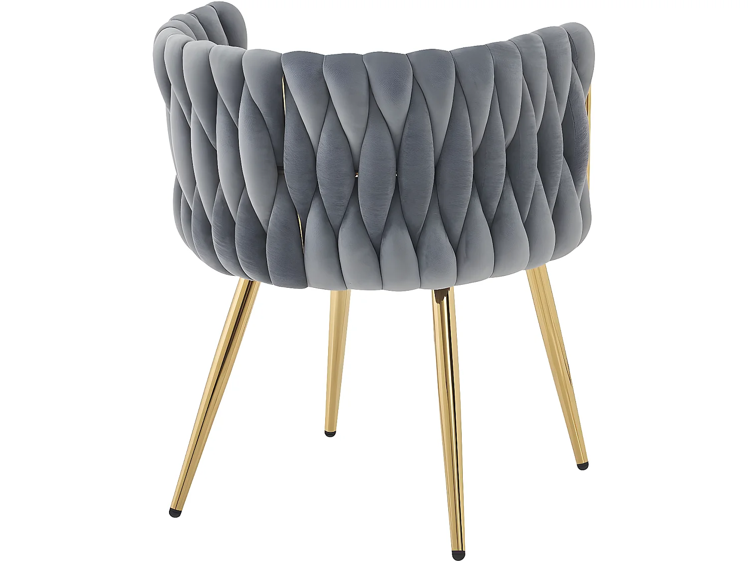 Stühle aus Samt mit Flechtung 2er-Set "Isa" - Grau