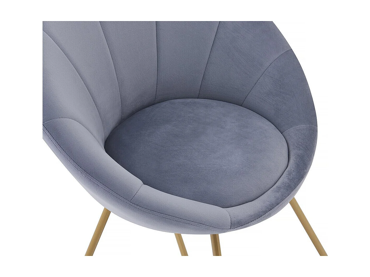 Lot de 2 chaises de la salle a manger en velours "Rosalie" - Gris