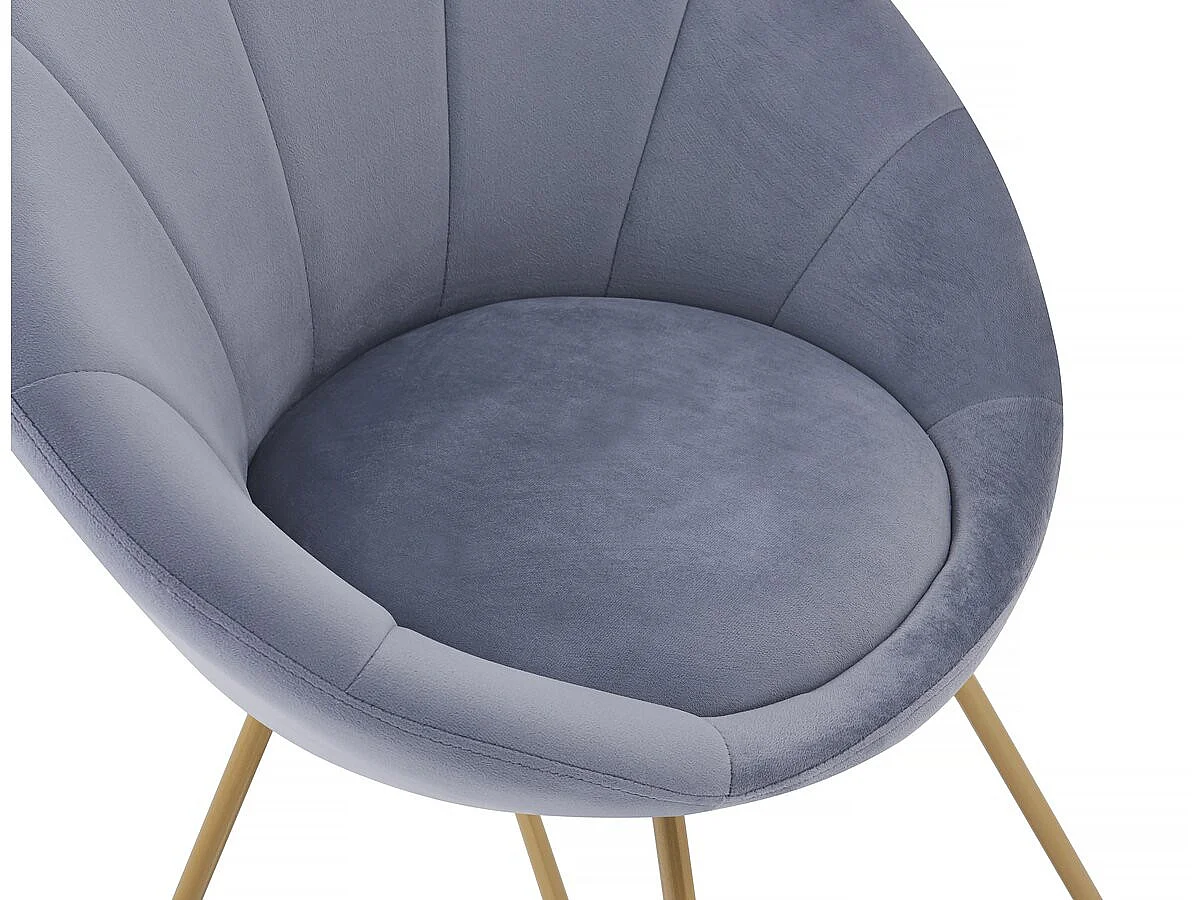 Set med 2 Sammet Matstolar "Rosalie" - Grå, Modern Design, Bekväma, 120 kg Kapacitet