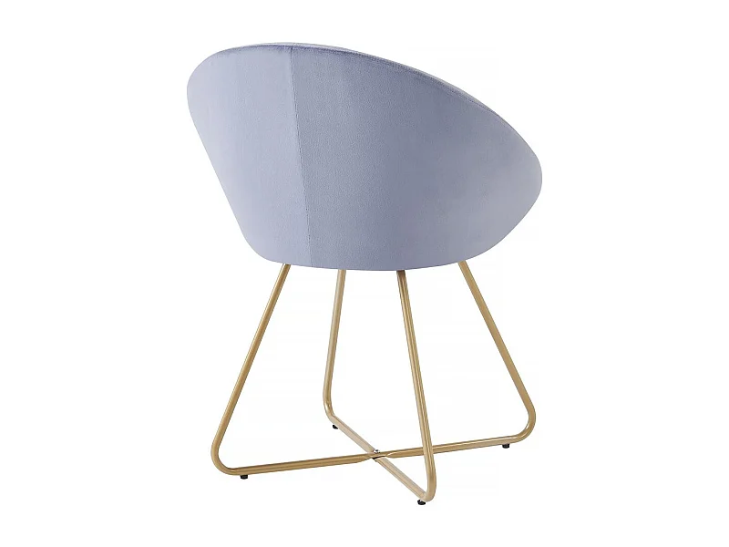 Lot de 2 chaises de la salle a manger en velours "Rosalie" - Gris