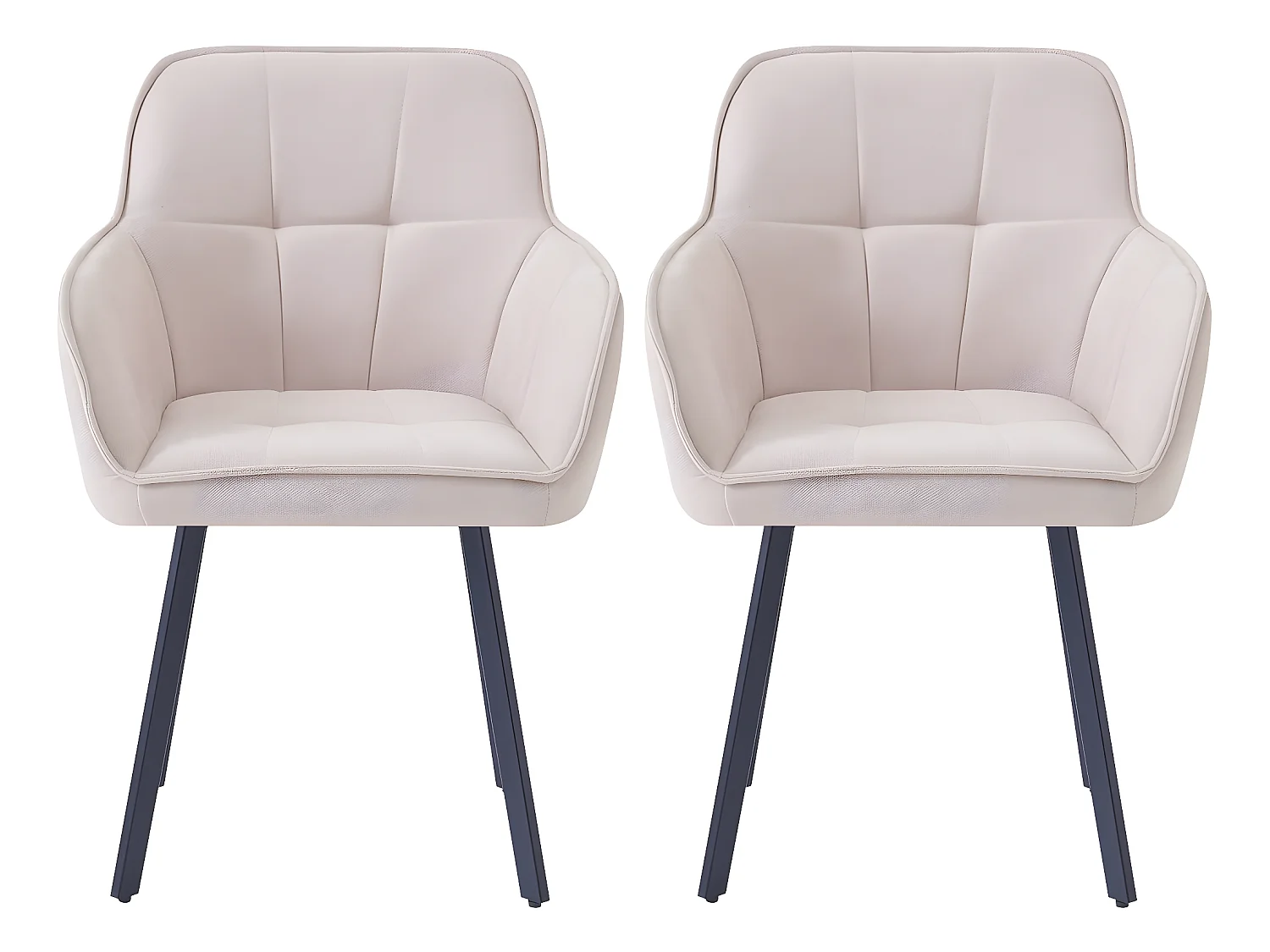 Esszimmerstühle aus Stoff 2er-Set "Léonie" - Beige
