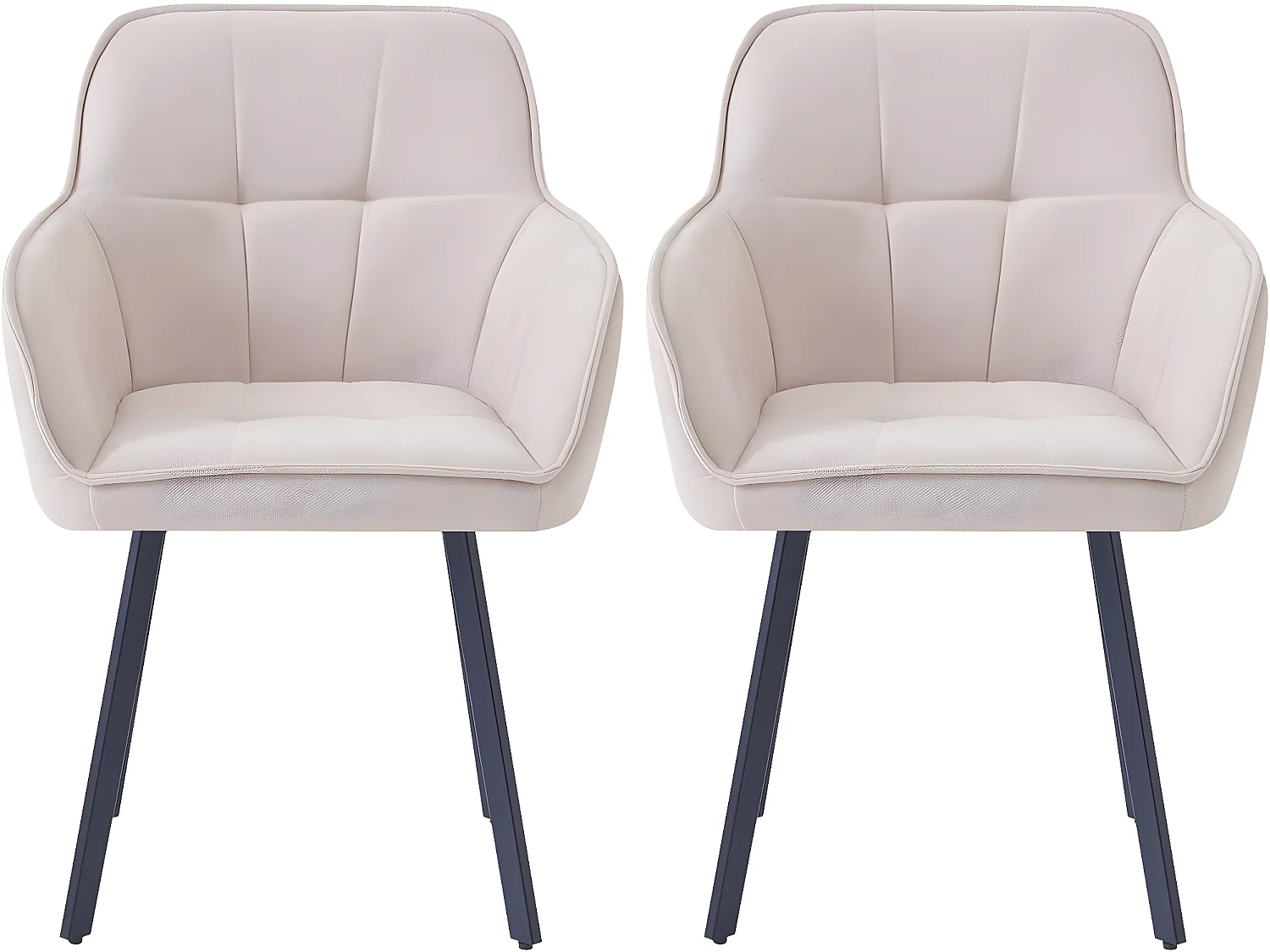 Esszimmerstühle aus Stoff 2er-Set "Léonie" - Beige