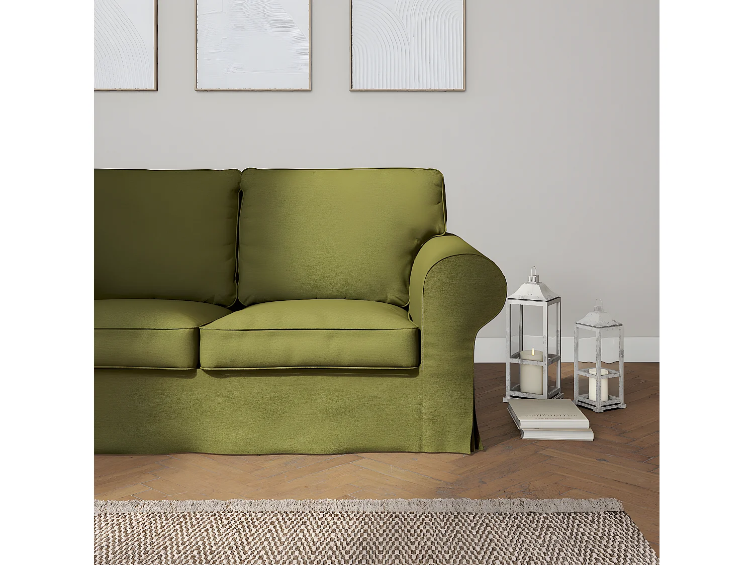 Bezug für Ektorp 2-Sitzer Sofa nicht ausklappbar, Etna, grün