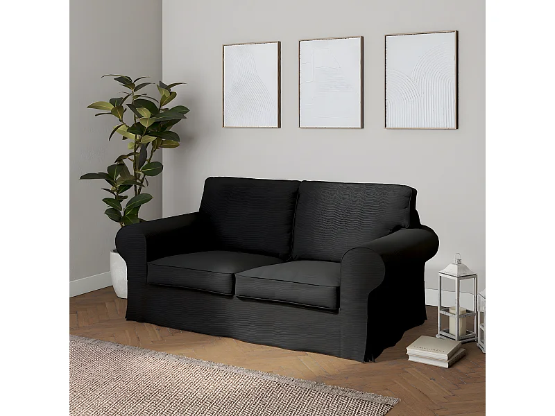 Bezug für Ektorp 2-Sitzer Sofa nicht ausklappbar, Etna, schwarz