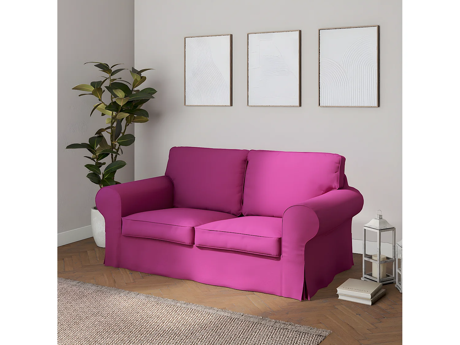 Bezug für Ektorp 2-Sitzer Sofa nicht ausklappbar, Etna, pink