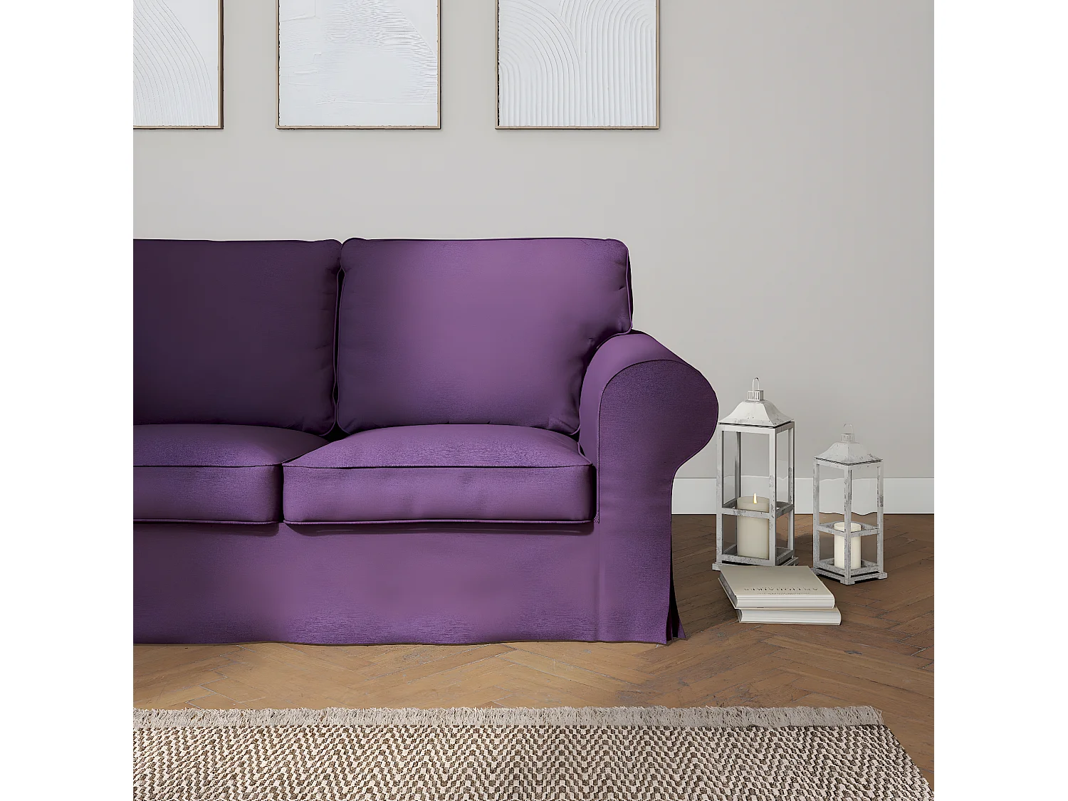 Bezug für Ektorp 2-Sitzer Sofa nicht ausklappbar, Etna, violett