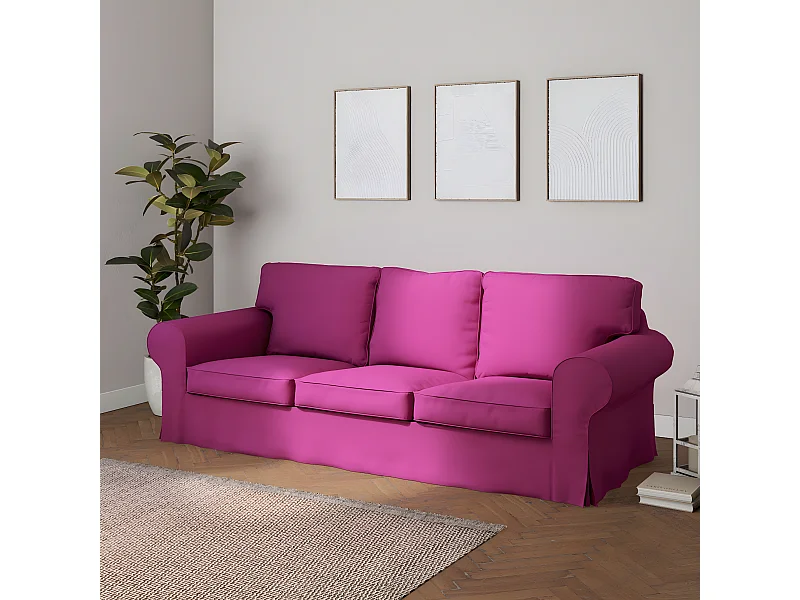 Bezug für Ektorp 3-Sitzer Sofa nicht ausklappbar, Etna, pink