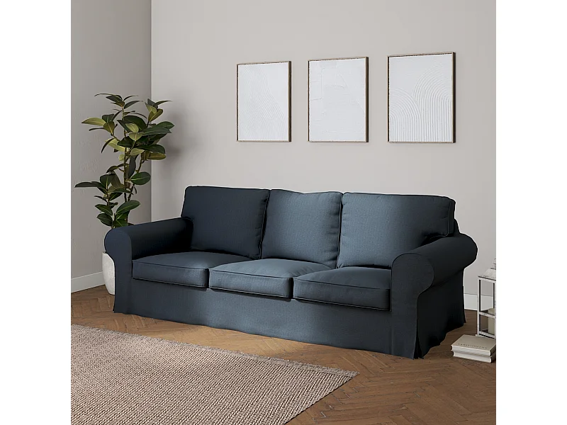 Bezug für Ektorp 3-Sitzer Sofa nicht ausklappbar, Etna, blau