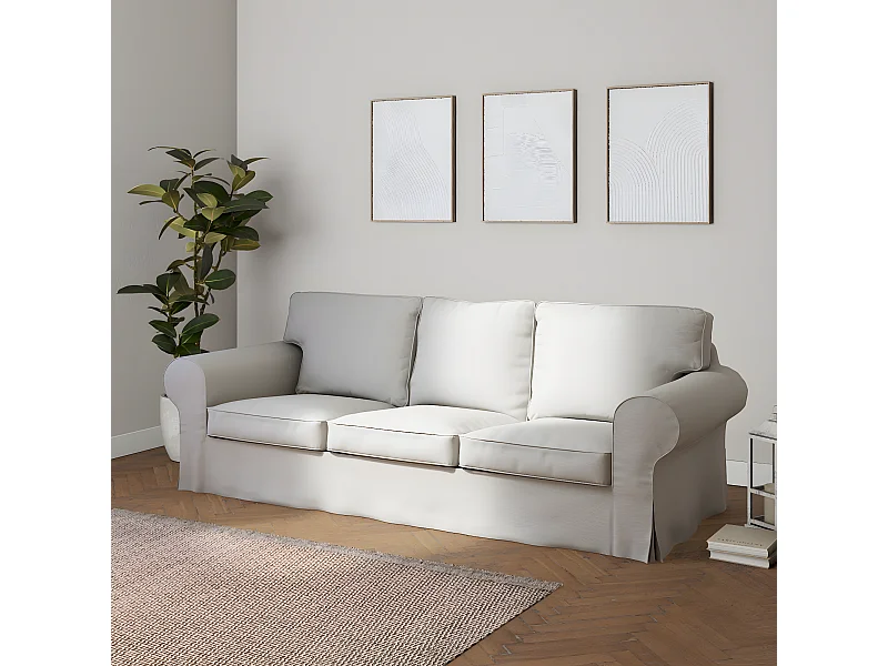 Bezug für Ektorp 3-Sitzer Sofa nicht ausklappbar, Etna, hellgrau
